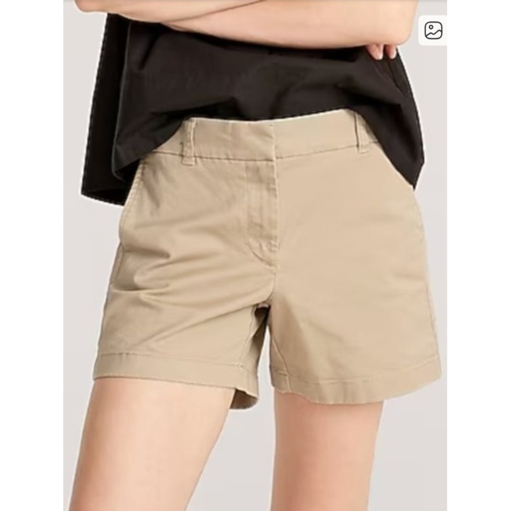 J.Crew Womens Khaki Chino Shorts Size 14 Tan 4 Inch Inseam Mid Rise NWOT $50